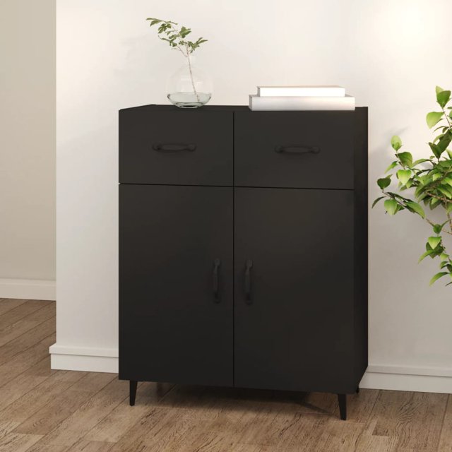 vidaXL Sideboard Black 69.5x34x90 cm Engineered Wood