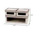 thumbnail image 5 of Household Essentials 510-3 Vision Storage Boxes With Lids | 3 Piece Set | Natural Canvas With Brown Trim, 5 of 5