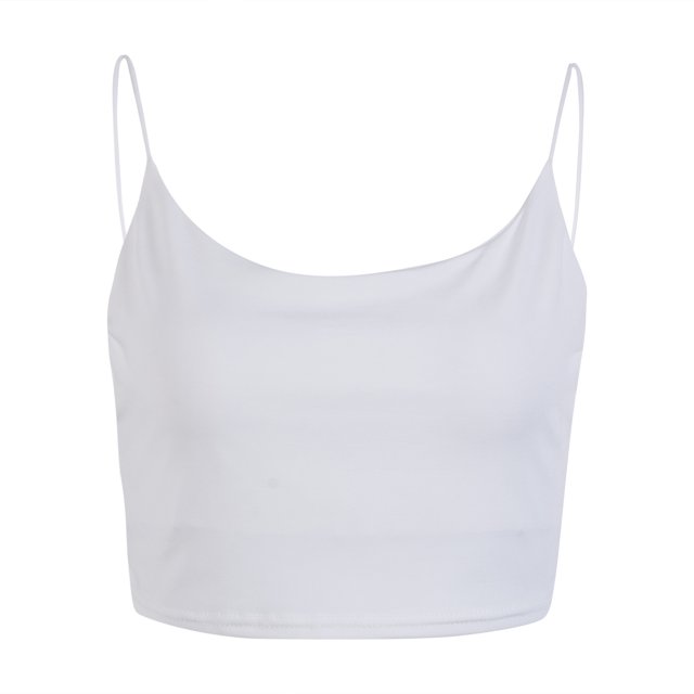 FOCUSNORM Women Sling Top Solid Color Crop Low Chest Sexy Bodycon Top Clothes