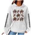thumbnail image 2 of Simua Sweat à Capuche Tendance pour Femmes Manches Longues Imprimé Rugby Amusant Chandail Décontracté Sport Jour de Match, 2 of 4