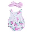 thumbnail image 2 of Ensemble 2 Pcs pour Bébé Fille : Barboteuse à Imprimé Melon D\'eau et Bandeau, 2 of 5