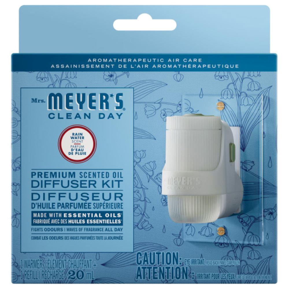 Mrs. Meyers Clean Day Kit diffuseur d'huile parfumée à brancher Eau de pluie