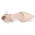 thumbnail image 4 of BLISSFUL STEP Women's Ankle Tie Block Heel Pointed Toe Dress Pumps, 4 of 7