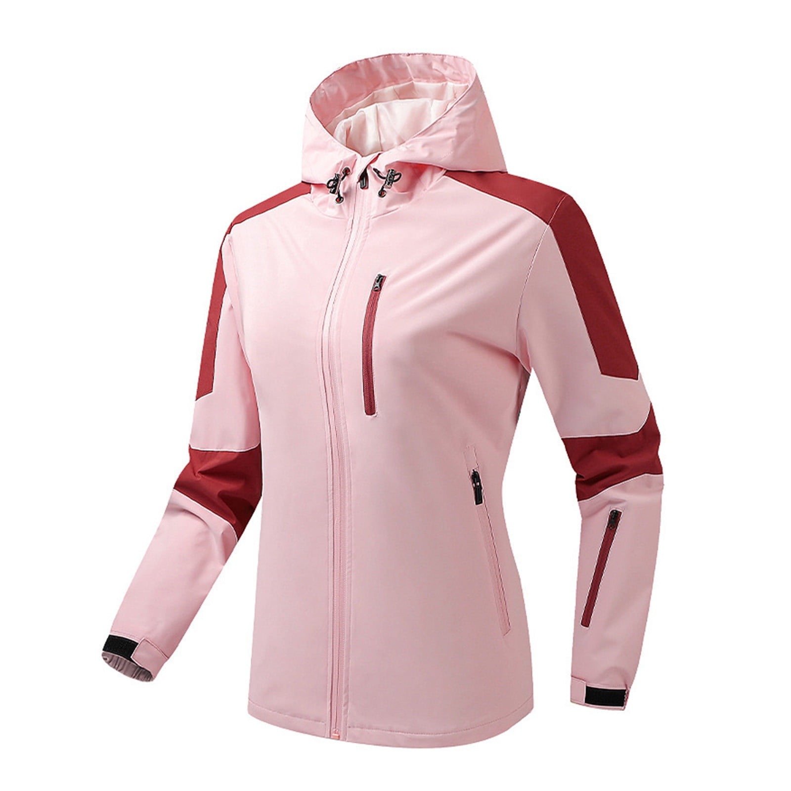 Timegard Manteaux Coquille Souple pour Femmes Grande Taille Imperméable Coupe-Vent Léger avec Capuchon Randonnée Plein Air