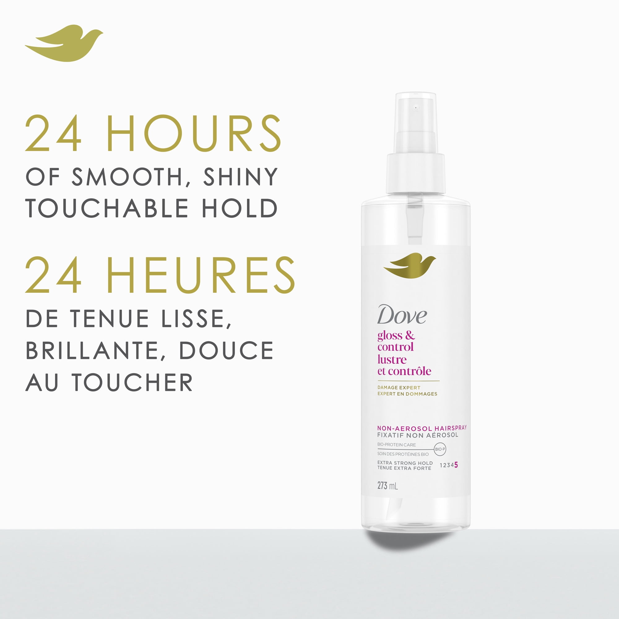Dove Non-Aerosol Hairspray Gloss & Control Extra Strong Hold, 273 ml