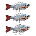 thumbnail image 4 of Lot de 3 Leurres de Pêche Eau Salée Appâts Réutilisables avec Perle Attraction Extérieure Swimbaits Artificiels Crankbait 10cm Type 3, 4 of 8
