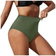 thumbnail image 1 of GDREDA Women's High Waisted Swimsuit Bottoms Full Coverage Basic Bikini Bottom Bathing Suit Light Green,XL, 1 of 3