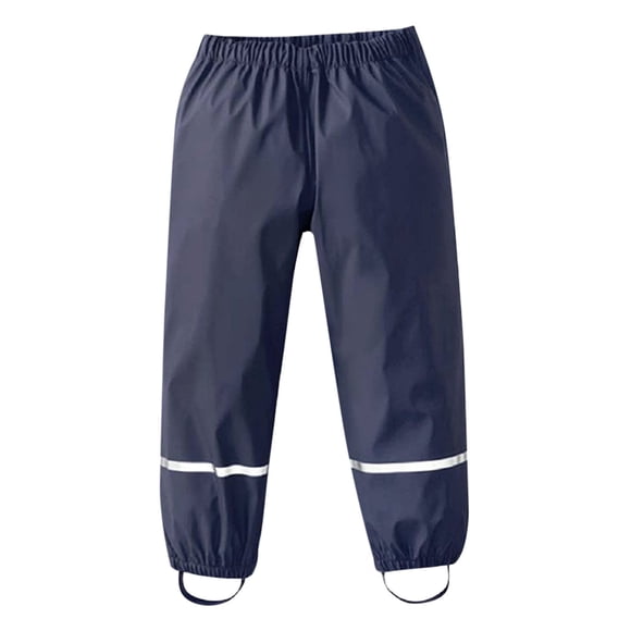 Zwiiyzr 2025 Toddler Boys Girls Waterproof Rain Pants Children Kids Breathable Rain Dungarees Mud Trousers Dark Blue