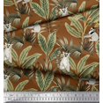 thumbnail image 3 of Soimoi Modal Satin Fabric Leaves & Lemur Animal Decor Fabric Printed Yard 42 Inch Wide, 3 of 3