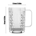thumbnail image 3 of Transparent Toothbrush Cup with Handle, High Value Couple Wash Cup 450ml Capacity, Portable Mouthwash Cup for Bathroom Sink Countertop with Metal Base, White, 3 of 6
