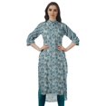 thumbnail image 1 of Moomaya Kurti Indienne Imprimée Tunique en Coton pour Femme Col Mandarin Kurta Longueur Genou, 1 of 6