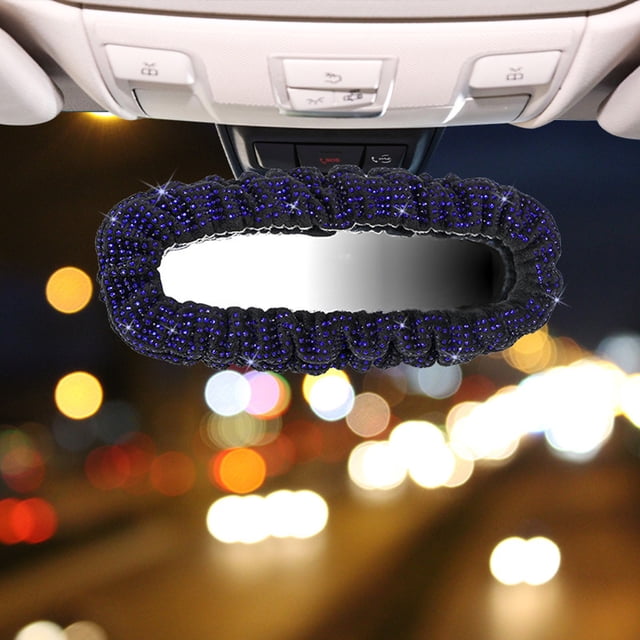 EGNMCR Car Mirror Cover With Diamond Mirror Decoration , Car Mirror Cover Mirror Accessories Elastic Plush , Car Mirror Female Cover Bling General Acce Rear view mirror cover