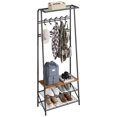 thumbnail image 4 of COZONY Coat Rack with Shoe Bench, 4-in-1 Hall Tree W/ 10 Hooks, Entryway Bench with Coat Rack, Sturdy Steel Frame, Versatile Furniture for Bedroom, Living Room, Apartment, 25.2"W,Brown, 4 of 7