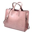 thumbnail image 1 of Elegant Womens Leather Handbag Zipper Closure Big Capacity Purse Bag Satchel Pink, 1 of 5