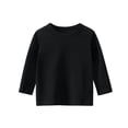thumbnail image 1 of MIASHUI Kids Tops Toddler Girls Boys Basic Tee Long Sleeve Solid Color Undershirt,Black,2-3 Years, 1 of 2