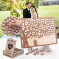 thumbnail image 1 of Wedding Guest Book Tree Wooden Keepsake Sign In Board With Leaves For Fingerprint Or Message Rustic Anniversary Or Event Memorial,1 Guest Message Board Clearance, 1 of 7