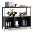 thumbnail image 1 of Costway Buffet Sideboard Kitchen Storage Cabinet Open Shelf w/ 3 Compartments Black, 1 of 10