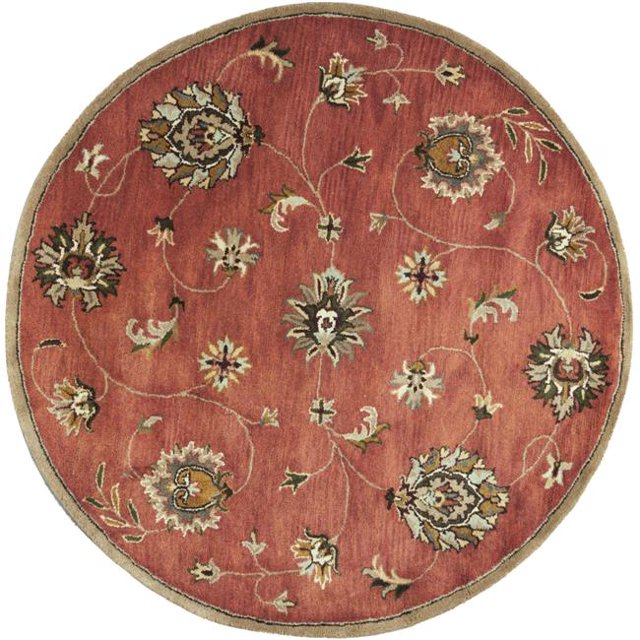 HomeRoots 352892 Tapis Rond en Laine Couleur Terre de Sienne 5 Pi 6 Po