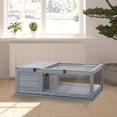 thumbnail image 2 of PawHut Wood Tortoise House, Indoor Outdoor Turtle Habitat, Grey, 2 of 10