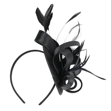 Lady Feather Fascinators Women' Flower Derby Hat for Cocktail Wedding Black