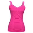 thumbnail image 1 of Womens Lace Trim Camisoles - Neon Pink, 1 of 2