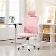 thumbnail image 2 of HOMCOM Ergonomic Office Chair with 4D Lumbar Support, Headrest, Pink, 2 of 10