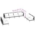 thumbnail image 4 of vidaXL 8 Piece Garden Lounge Set with Cushions Poly Rattan Dark Grey, 4 of 4