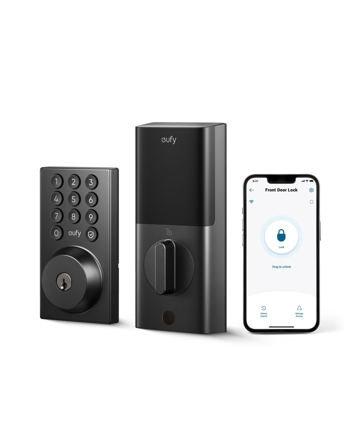 eufy Smart Lock C30, Keyless Entry Door Lock, Built-in WiFi Deadbolt, Smart Door Lock for Front Door, No Bridge Required, Easy Installation, App Remote Control, Auto Lock