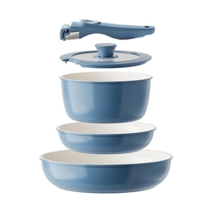 Redchef Ceramic Cookware Set, Removable Handle Pots and Pans Non-Stick, Rv Cookware Set, Non-Toxic Pots and Pans Set No PFAS, PTFE, PFOA, Detachable Pots and Pans, Dishw
