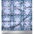 thumbnail image 1 of Soimoi Poly Georgette Fabric Floral & Ogee Damask Printed Craft Fabric by the Yard 52 Inch Wide, 1 of 1
