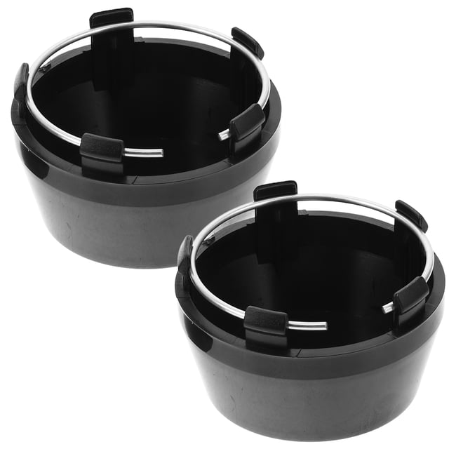 Miangastore Capot Central de Moyeu de Voiture Noir ABS Résistant aux Intempéries pour Véhicule 2 Pcs 2.4 Po