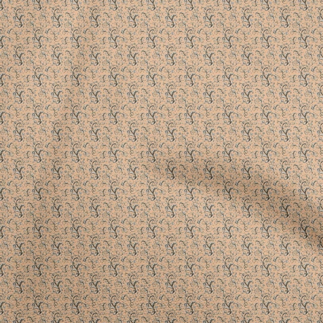 oneOone Cotton Poplin Peach Fabric Baroque Craft Projects Decor Fabric Printed By The Yard 56 Inch Wide