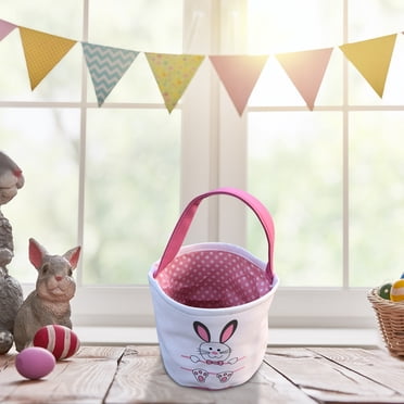 WHEANG Panier de Pâques en Liquidation Lapin de Fête Sac Cadeau en Toile Imprimée pour Bonbons