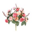 thumbnail image 1 of DPTALR Artificial Rose Bouquet Consisting 7 Branches 21 Roses Silk Decorative Bouquet, 1 of 6