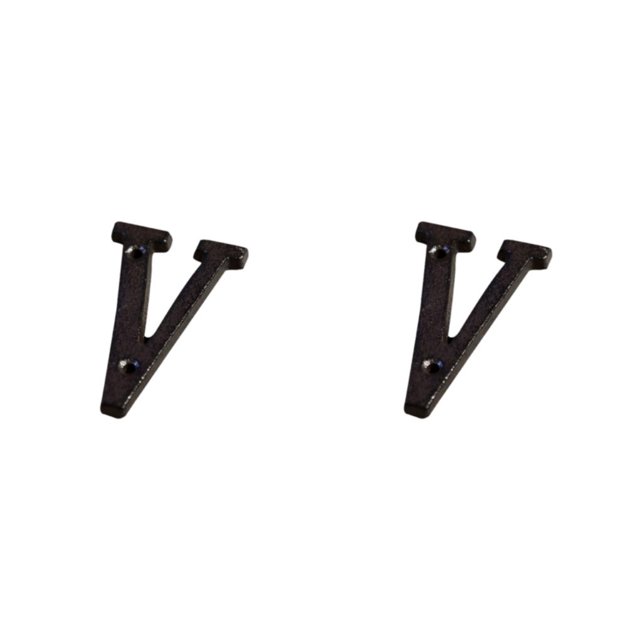 relayinert Durable And Rustproof Metal House Number Plaque Impeccable Door Decoration Easy To Install Metal Letters House Numbers B17--V 2Set