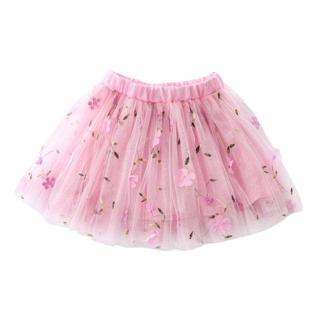 Birdeem Robe de Princesse en Tulle Brodé Couleur Unie pour Filles Tout-Petits