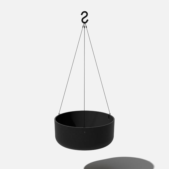 Veradek Pure Series Hanging Kona Bowl 14" Planter Black