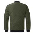 thumbnail image 4 of Mikilon Men Solid Casual Stand-up Collar Zipper Diamond Stitched Pocket Jacket Coats, 4 of 4