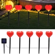 Suncoda Holiday Solar Lights, LED Valentine's Day Solar Lights Valentine's Day Classic Love Shape Elementals Holiday Outdoor Garden Yard Decoration One Tow Five