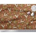 thumbnail image 3 of Soimoi Moss Georgette Fabric Leaves & Reindeer Animal Decor Fabric Printed Yard 42 Inch Wide, 3 of 3