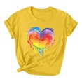 thumbnail image 1 of RKSTN Chemise de Fierté pour Femmes LGBT Coupe Ample Décontractée Tops Égalité Inspirante Été Mignon Cœur Imprimé Manches Courtes Col Rond Chemise de Fierté, 1 of 3