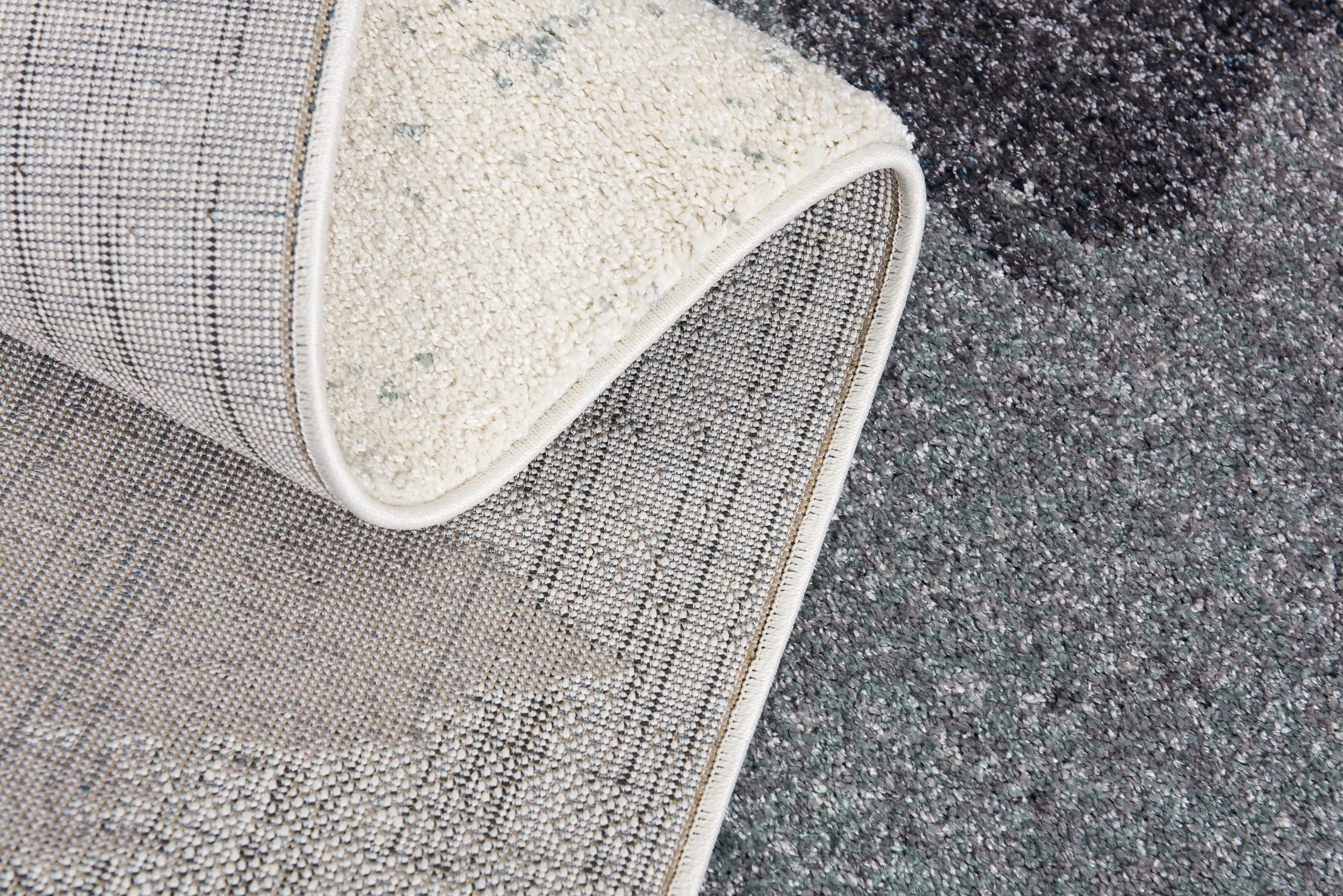 Tapis d'intérieur scandinave Rug Branch Nova 2' x 25' (taille exacte : 2'3" x 25'), bleu et blanc, contemporain - Entrée, couloir, salle de bain et cuisine