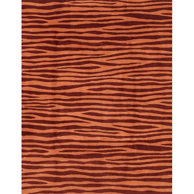 Ahgly Company Indoor Rectangle Abstract Orange Red Abstract Area Rugs, 7' x 10'