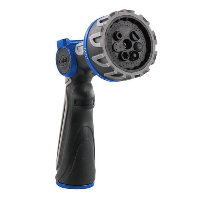 Orbit 7015327 Q-Series 7 Embout de Tuyau en Métal à Motifs Multiples, Bleu
