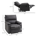 thumbnail image 3 of HOMCOM Recliner Sofa Manual Reclining Chair with Footrest for Living Room, 3 of 10