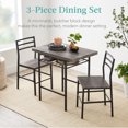 thumbnail image 3 of Best Choice Products 3-Piece Modern Dining Set, Square Table & Chairs Set w/ Steel Frame, Storage Rack - Gray/Black, 3 of 7
