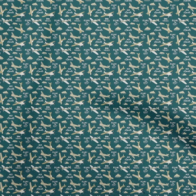 oneOone Rayon Teal Green Fabric Travel Sewing Craft Projects Fabric Prints By Yard 56 Inch Wide