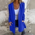 thumbnail image 4 of IMENGL Manteau trench long Décontracté à Capuche à Simple Boutonnage Automne Hiver, Bleu m, Taille M-5TG, 4 of 7