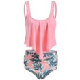 thumbnail image 1 of Women 2Pcs Padded Ruffle Strappy Crop Tops High Waist Bikini Set Swimsuit Swimwear Summer, 1 of 2