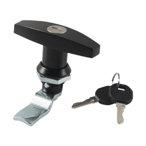 GUOOL Verrou de Poignée en T avec Clés Boîte à Outils Voiture RV Armoire Transporteur de Cargaison Loquet de Porte Noir